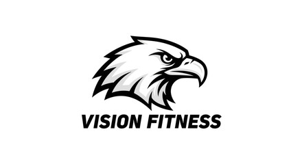 Obraz premium Bold Eagle Head Logo with Vision Fitness Text