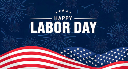 Fototapeta premium Celebrating labor day with patriotic american colors and festive decorations