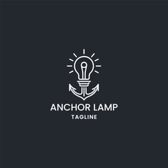 Anchor lamp logo template vector illustration design