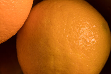 Macro close-up of Dekopon (Shiranui) orange peel showing detailed natural citrus texture and vibrant surface. Ideal for food backgrounds, citrus concepts, and fresh fruit visuals.