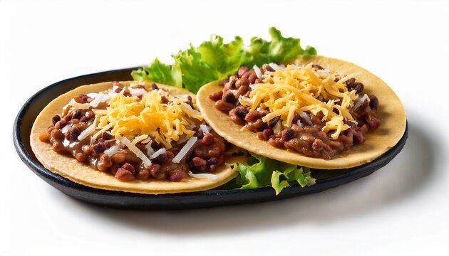sopes with refried beans lettuce and crumbled cheese