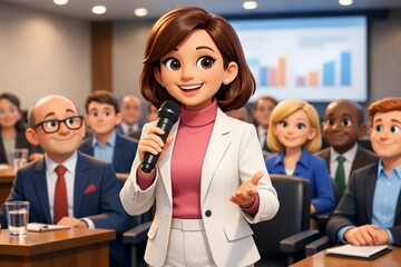 Conference, seminar, business and presentation