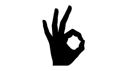 Obraz premium Silhouette of a Hand Making the OK Gesture