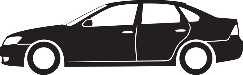 Side view of a modern sedan car in black color