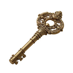 antique key isolated on white