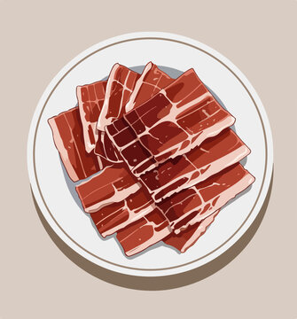 serrano ham vector