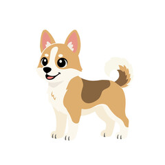 Cute Canaan Dog cartoon vector illustration isolated on white background