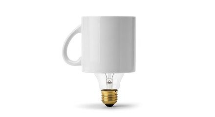 Stupid Idea Concept Represented by a White Mug Combined with a Bulb