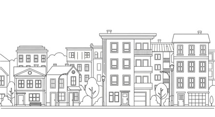 Urban landscape with modern and traditional buildings.