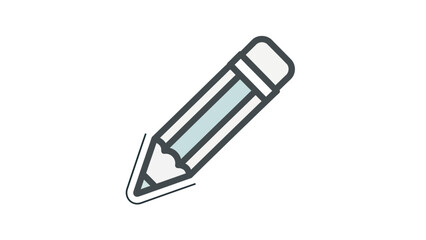 Fototapeta premium A stylized illustration of a pencil with an eraser, angled on a white background