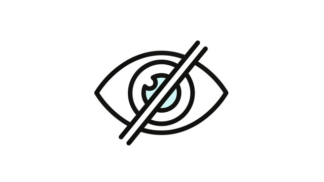 A graphic icon of an eye with a line crossing it out, symbolizing loss of sight