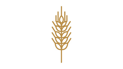 A symmetrical, stylized gold wheat stalk against a white backdrop. Minimalist and clean © gudangPIXEL