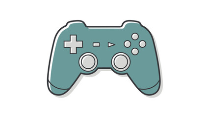 A teal game controller illustration featuring various buttons and directional pad © gudangPIXEL