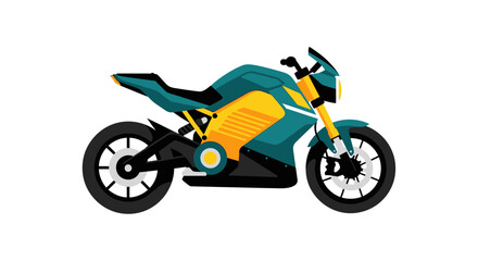 Fototapeta premium Modern Electric Motorcycle on White Background
