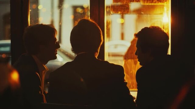 Two men sitting side by side, possibly friends or colleagues