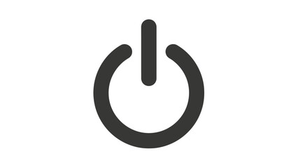 A gray power symbol icon, a circle with a straight line on top, on a white background