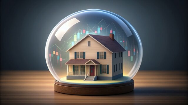 Detailed Model of House Inside a Transparent Sphere with Graphs