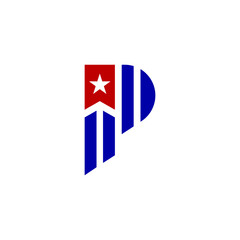 Fototapeta premium Modern Patriotic P Logo Design