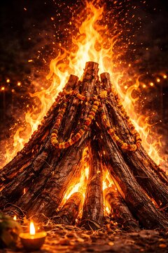 Festival Fire &ndash; Spiritual Bonfire Dhulandi Dhulivandan Dol Jatra Dol Purnima Dol Yatra Yaosang Shigmo Hola Mohalla Manjal Kuli Kama Dahanam Kamuni Punami Phagwah Fagua Khadi Holi