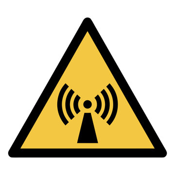 Non-ionizing radiation hazard sign, vector, perfect for telecommunication towers, transmitter sites, industrial microwave areas, and research laboratories