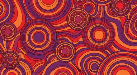 Fototapeta premium Psychedelic Retro Circles Pattern Abstract Background.