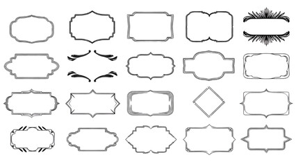 Collection of Vector Icon Sheet Frames and Decorative Elements