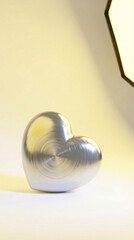 Obraz premium Brushed Metal Heart Shape Representing Love And Strength