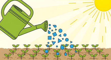 Watering Young Plants for Growth