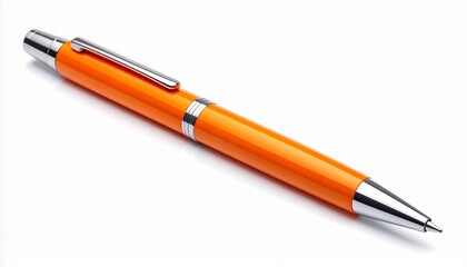Fototapeta premium Sleek Orange Ballpoint Pen with Metallic Accents