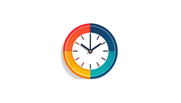 Graphic of a clock face divided into four color-coded segments