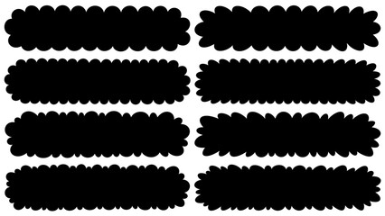 Obraz premium 色々な雲型の横長のシルエットフレームセット