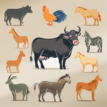 Create a wildlife animal icon set with various species in vector format