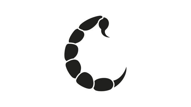 Black scorpion icon on white background