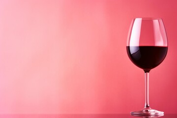 Red wine in a glass in front of a pink background, perfect for celebrations