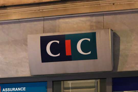 Paris,France-Oct.4th 2025: CIC bank brand logo