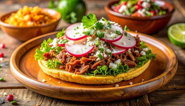 Traditional Mexican Sopes with Fresh Toppings