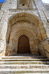 Fototapeta premium Gothic entrance of San Juan Bautista Church in Palenzuela, Spain