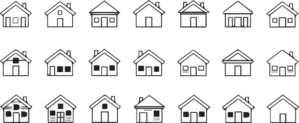 Fototapeta premium Variety of simple house designs and architectural styles