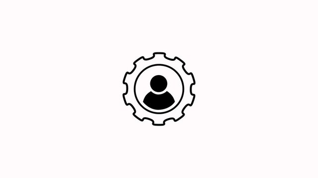 Green user profile settings icon on white background. profile management symbol representing account settings, user configuration, and system control