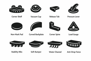 Generation spine corner curved shelf vacuum image icon tab stability vector simple