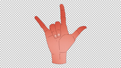 Fototapeta premium Rock On Hand Sign PNG Gesture Transparent Clipart