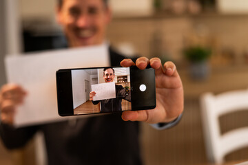 Man Taking Photo Of Him