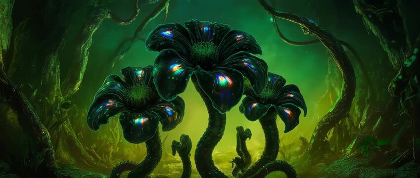  Surreal flower with velvet tentacle petals