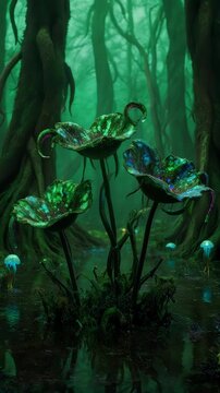  Surreal flower with velvet tentacle petals