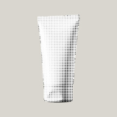 Halftone cream tube mockup with grain effect. White vector container for cosmetic package, toothpaste, shampoo, gel, and medical care