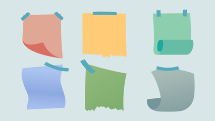 A clean vector illustration showing a set of blank paper tags and stickers used as labels and design elements