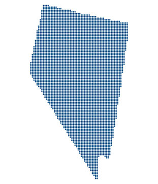 Nevada state dotted map. Nevada Digital Innovation and Connectivity Map with Blue Transparent Data Points