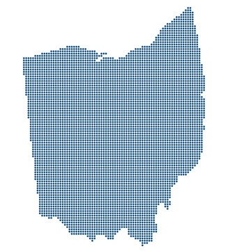 Ohio Blue Dotted Map for Silicon Heartland. Ohio state dotted map.