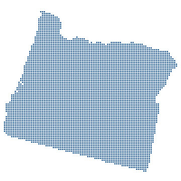 Oregon Blue Dotted Map for Silicon Forest and Gordon Moore Park Semiconductor Hub