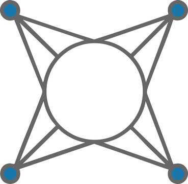 Platform agnostic technology integration line icon with connected nodes